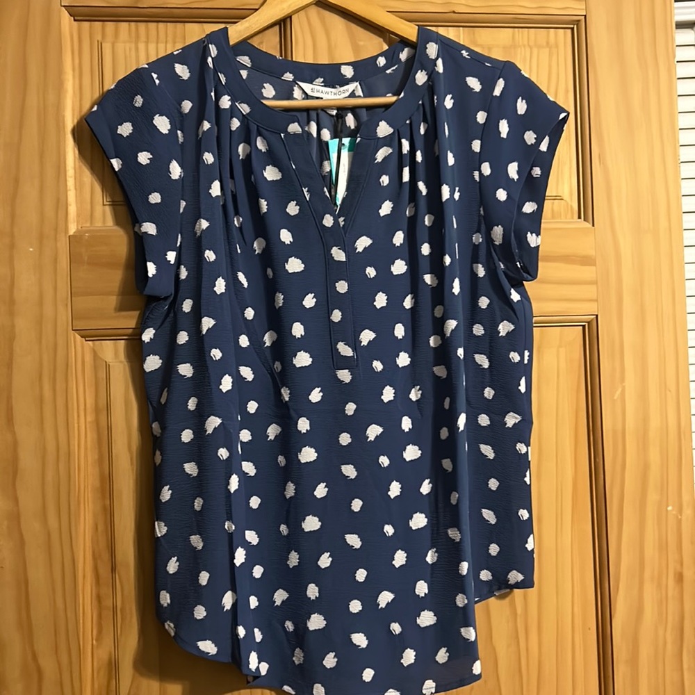 Blue Blouse w/ White Splotches